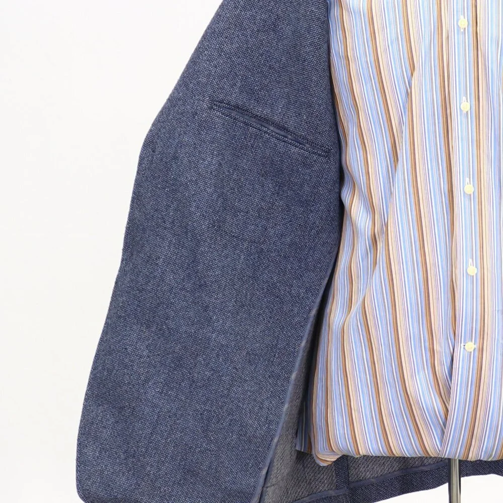 Joseph Abboud Elbow Patch 42L Blue 2-Button Sport Coat Blazer Jacket P049